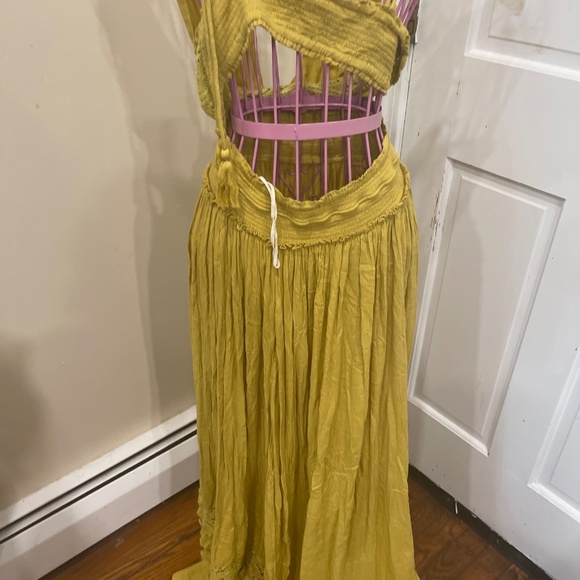 Free People Santa Maria Maxi Dress Endless Summer XSmall Gold NEW - Picture 5 of 7